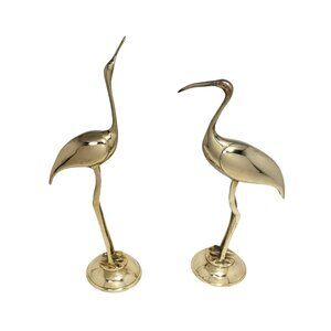Vintage Brass Crane Figurines – Pair - Brass Birds